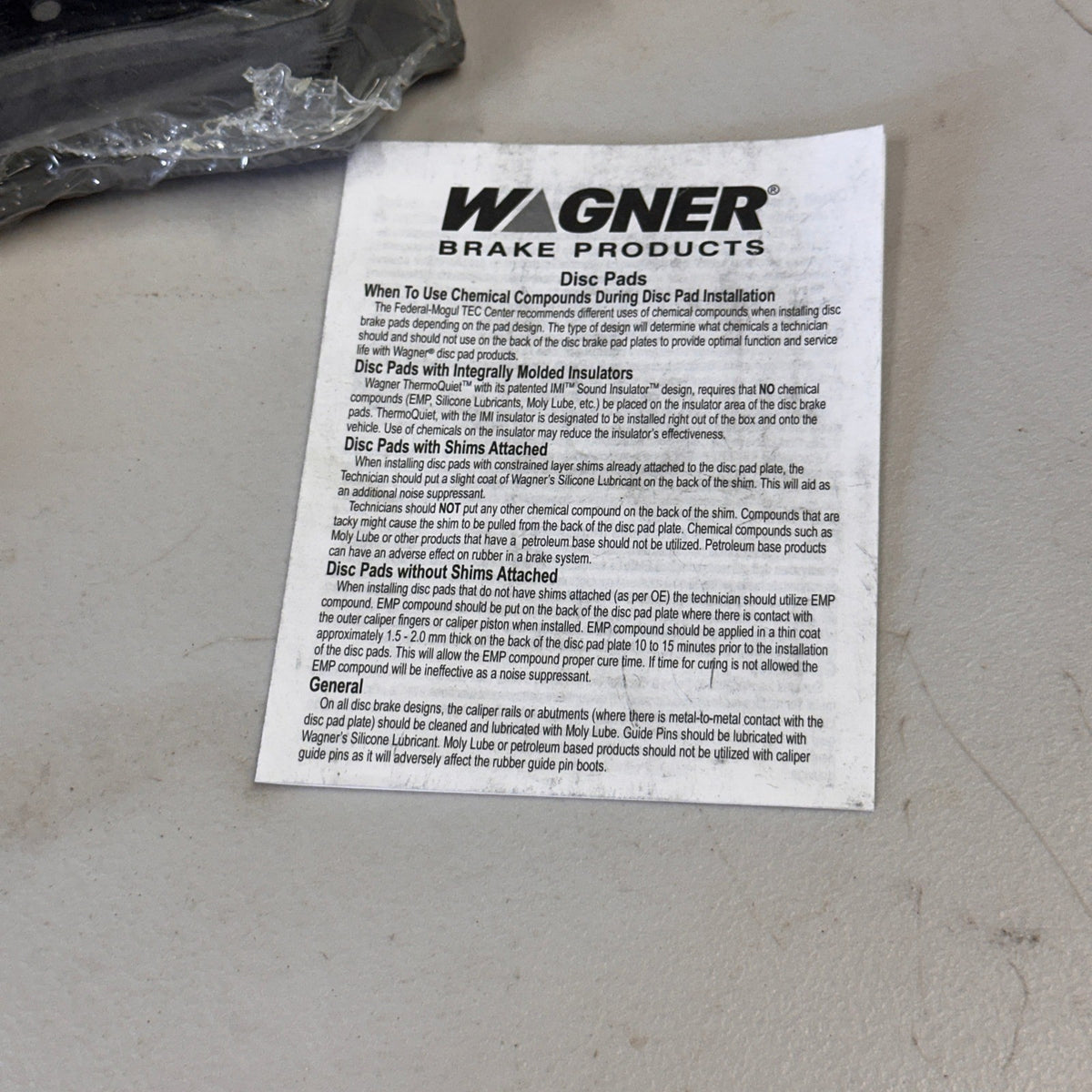 Wagner TQ MX1775 Premium Disc Brake Pads ThermoQuiet