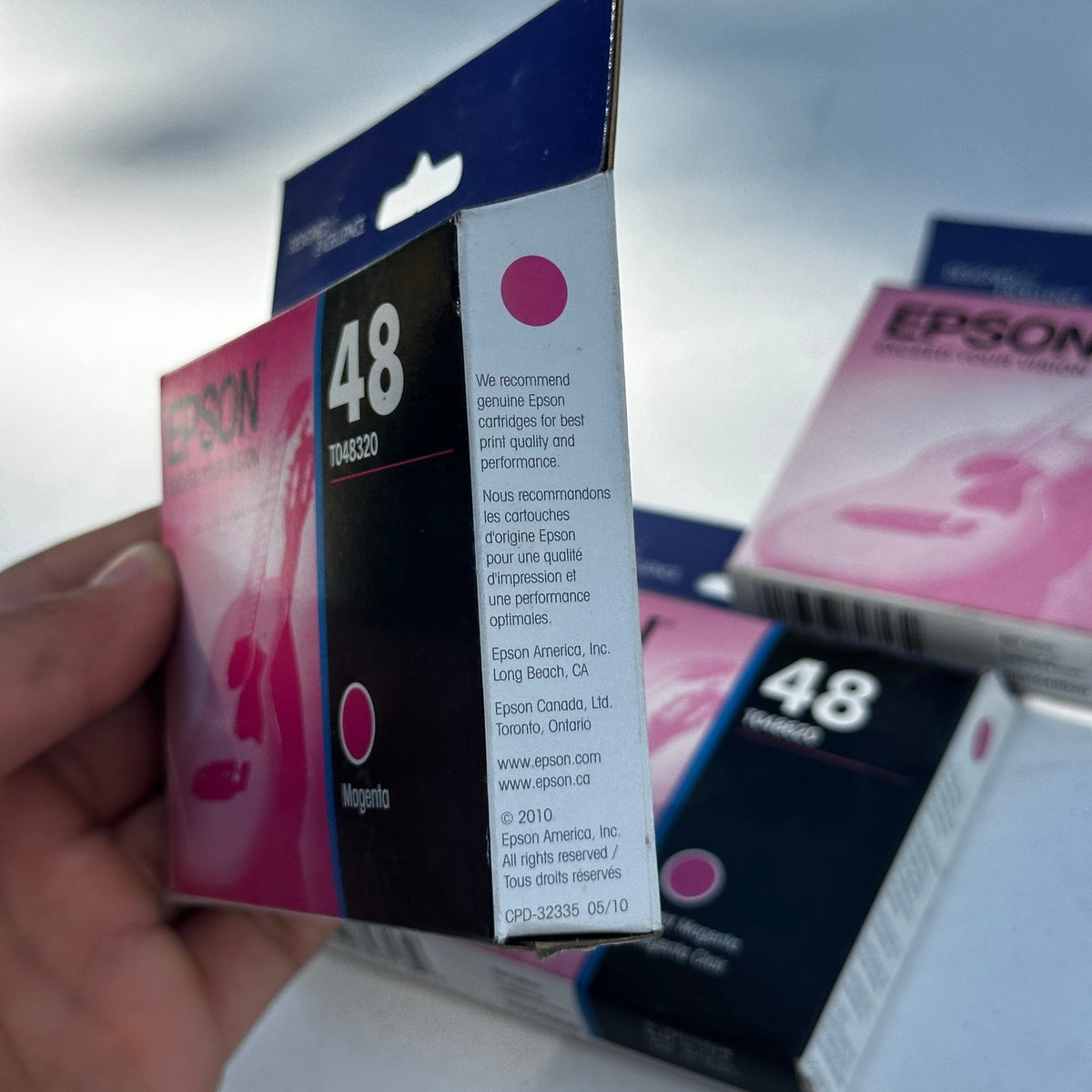 Set of 3 Epson 48 Light Magenta, Magenta Ink Cartridge EXP 01/2022 T048620, T048