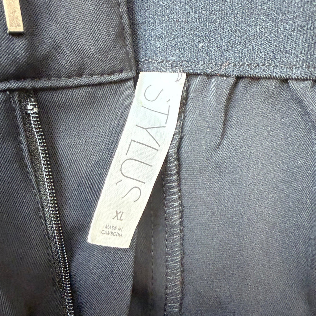 MSRP $58 Stylus Womens XL Black Straight Cropped Pants