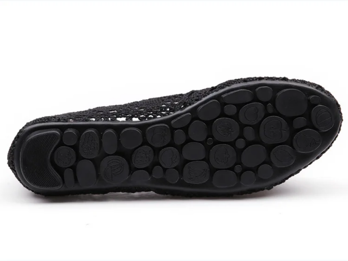 Women’s Flats Shoes Comfortable Crochet Lace Mesh Round Toe Slip On Casual Balle