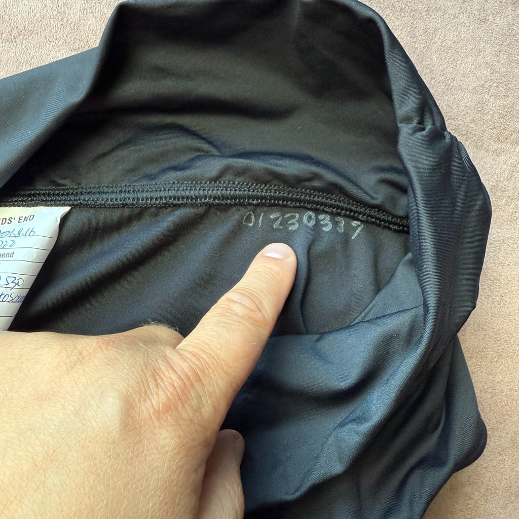 Lands' End Women's S LONG Bikini Swim Bottoms Fold Over Mid Waist Black Chlorine