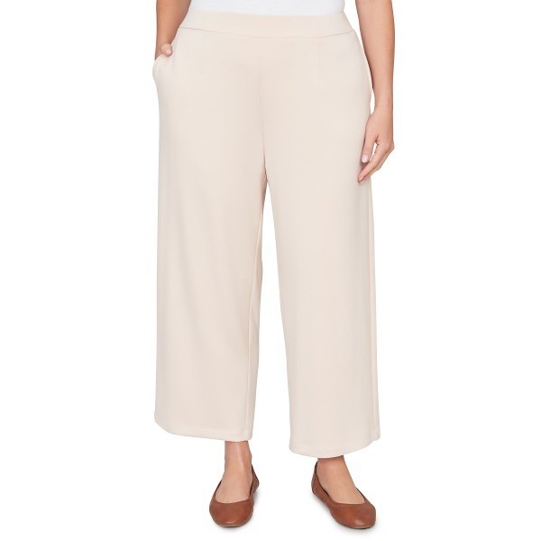 MSRP $54 Alfred Dunner Seville Womens S Petite Stone Ankle Pants Relaxed Fit