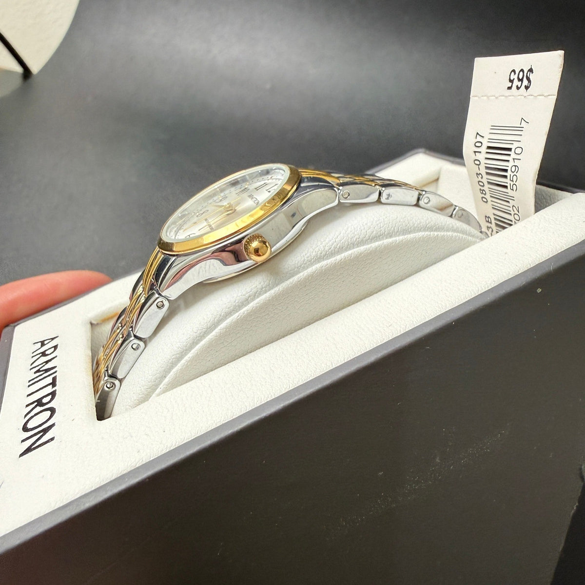 MSRP $65 Armitron 75/5304TTB Women's Two Tone Bracelet Quartz Watch New Batter