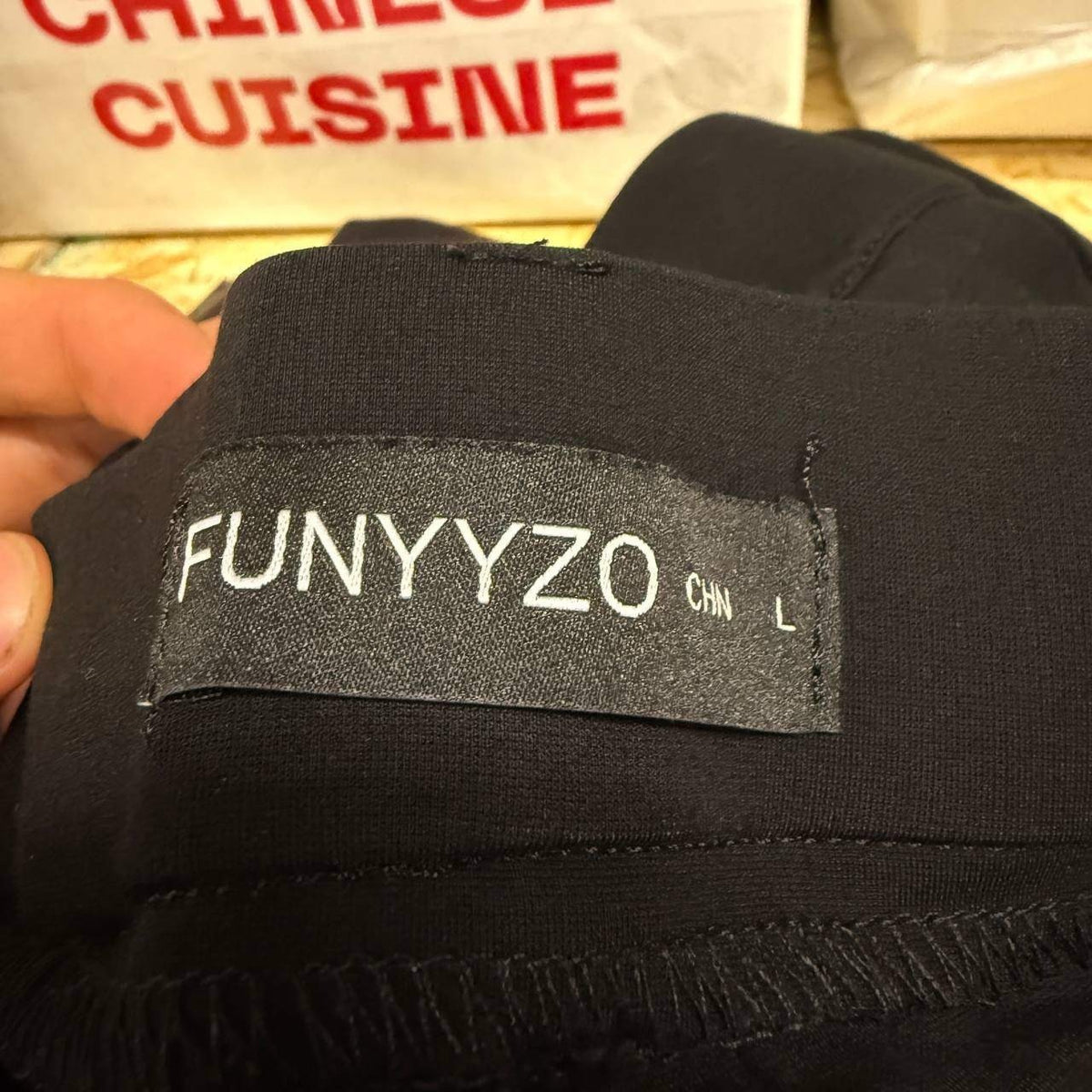 MSRP $59 FUNYYZO Women's L Black Stretchy Work Dress Pants Straight Leg Elastic