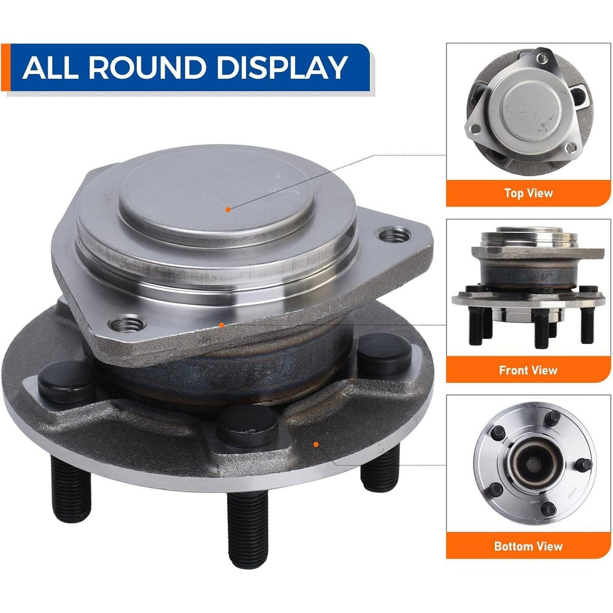 Set of 2 PAROD 513325 Front Wheel Hub & Bearing Assembly Fit for 2012-2020 Chrys