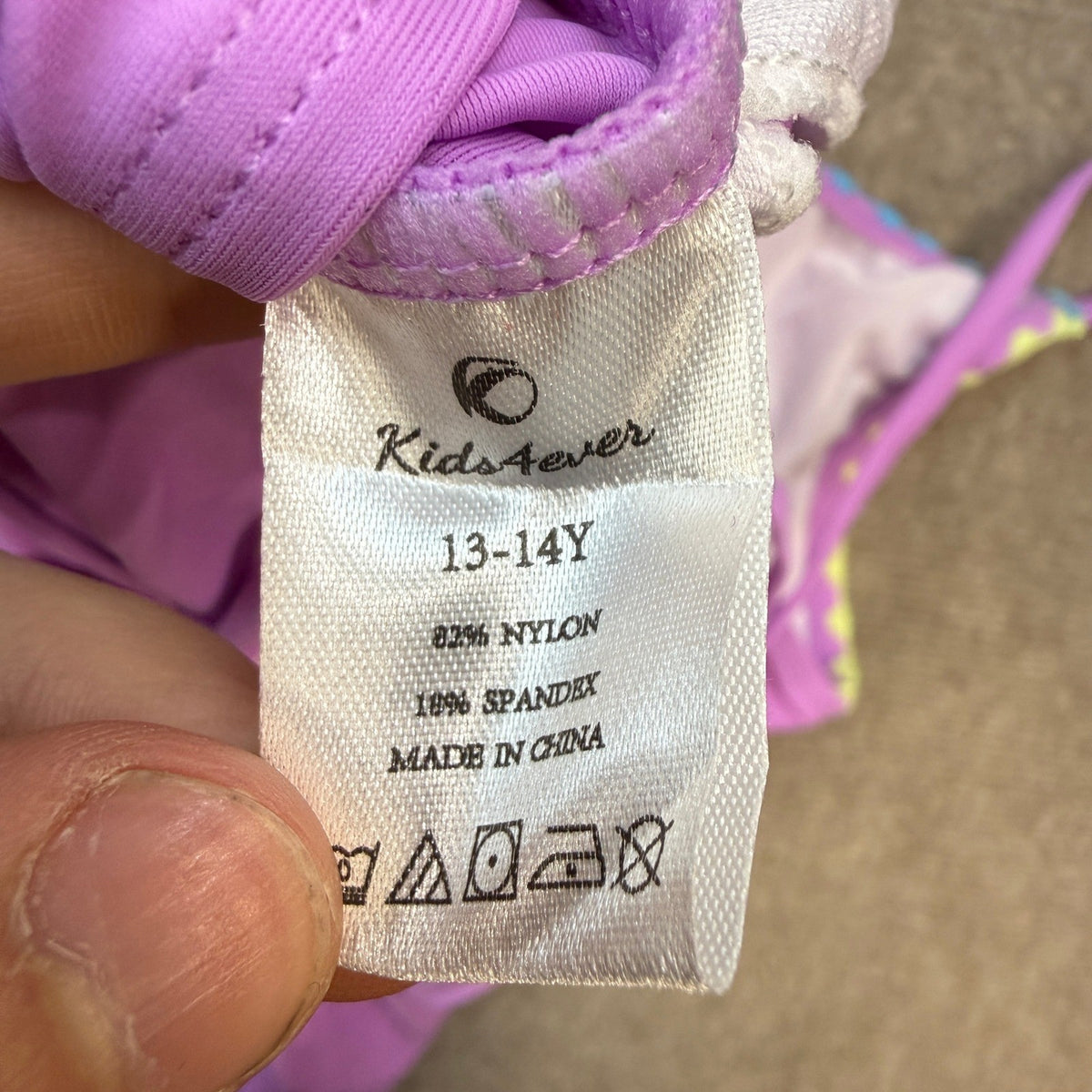 MSRP $23 Kids4ever Girls Light Purple 13-14Y One Piece Swimsuits Contrast Trim