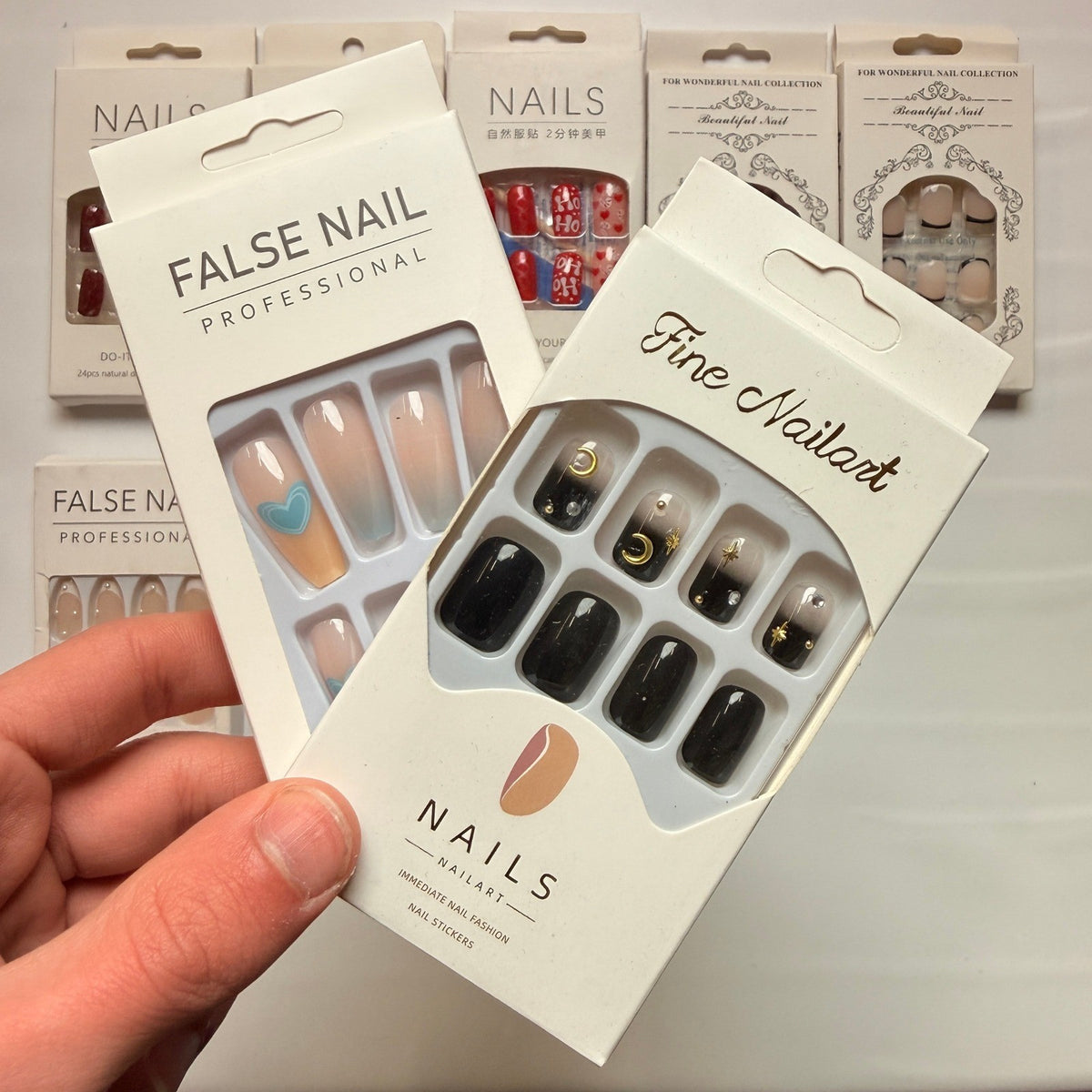 Lot of 10 Pack of 24 New False Press On Nails Assorted Designs and Colors №N43