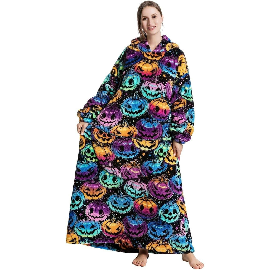 MSRP $36 Capecage Pumpkin Long Wearable Blanket Hoodie with Big Pocket