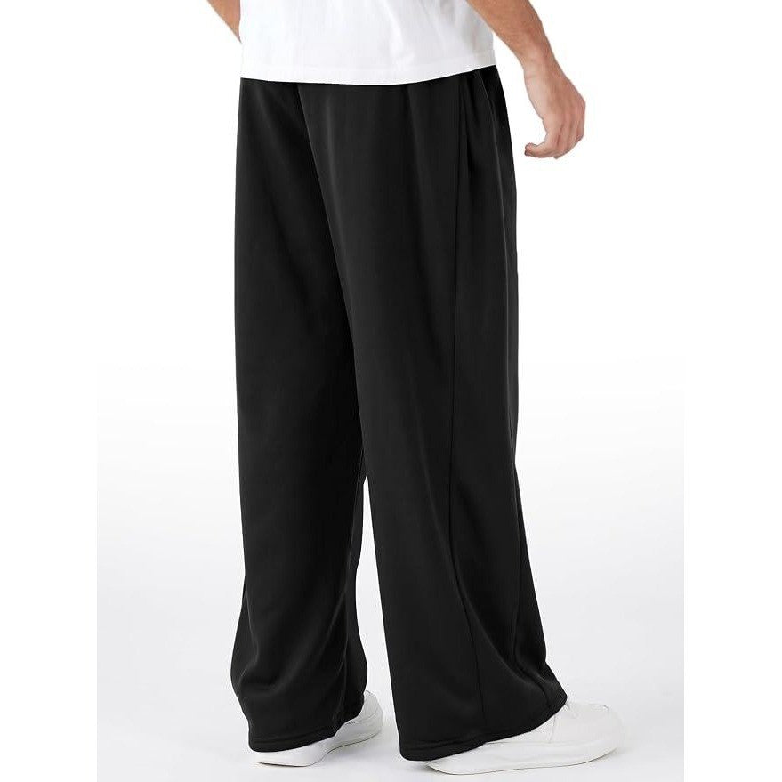 MSRP $43 ZUGJAM Men's M Black Baggy Sweatpants Wide Leg Fleece Lined Lounge