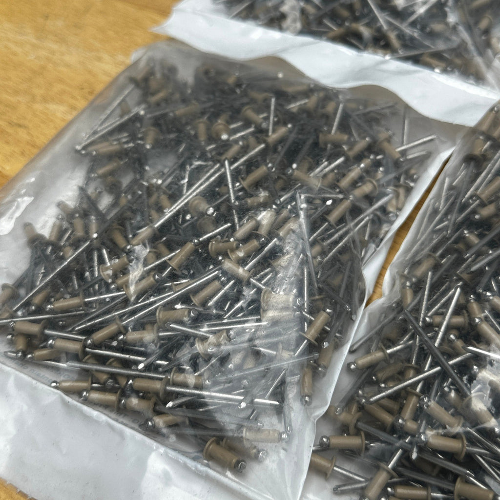 4 Pack of 250 Triangle Fastener #43 FBF43STN Beige Blind Rivet 1/8" Dia .126"