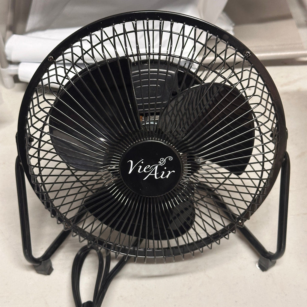 Vie Air 8" High Velocity Metal Desk and Floor Fan, Black