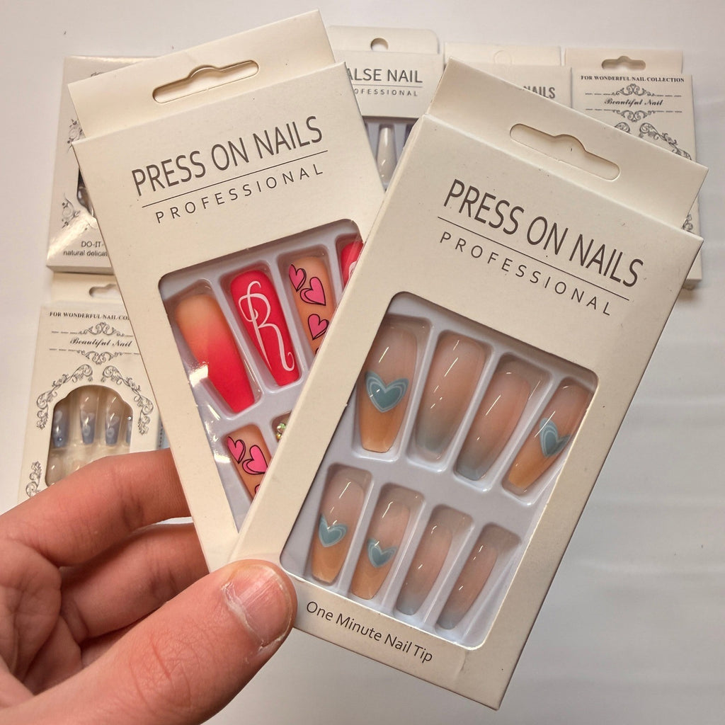 Lot of 10 Pack of 24 New False Press On Nails Assorted Designs and Colors №N16