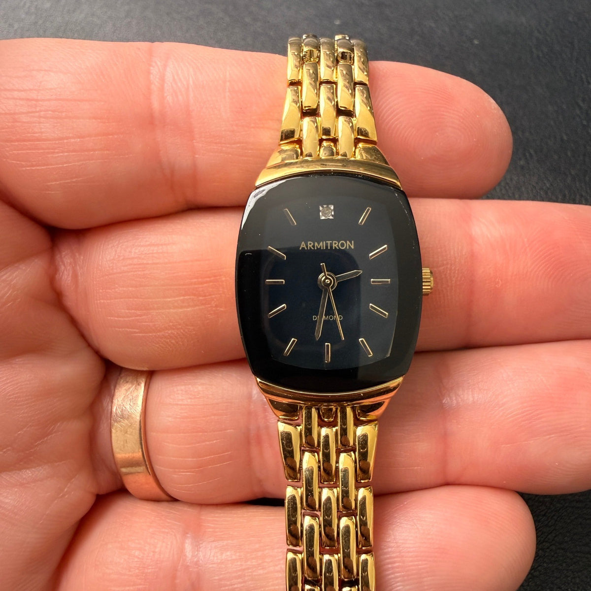 Armitron Women's 75/5195GP Diamond Accented Gold Tone Bracelet Watch New Batter