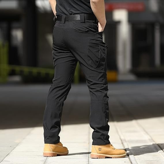AUTIWITUA Mens Black 3XL Tactical Cargo Pants Water Resistant (NO BELT) Ripstop