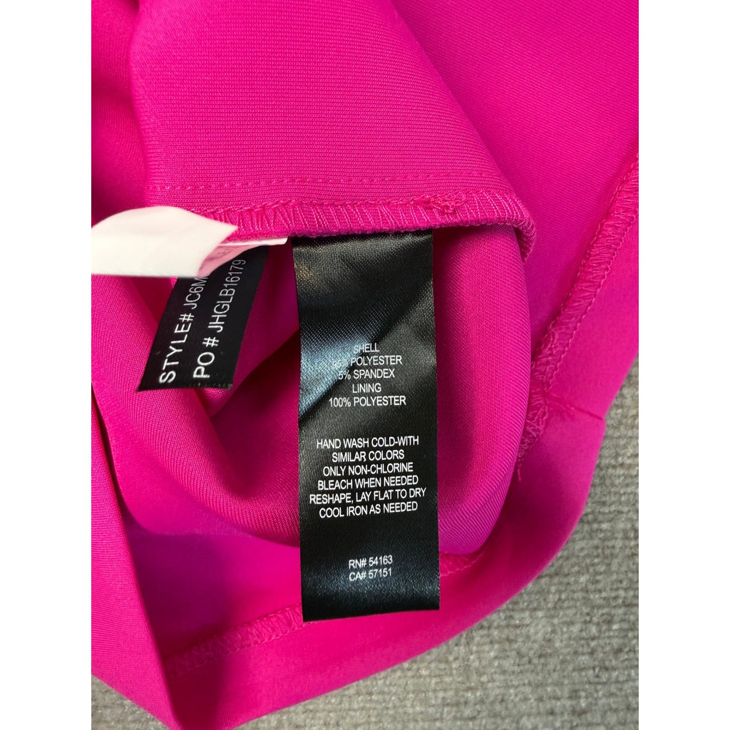 MSRP $100 Jessica Howard Evenings Womens 16 Hot Pink Rhinestone Sleeve Dress