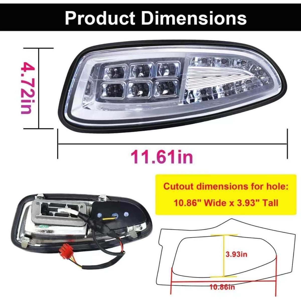 Orle Oko LED Head Light Kit For EZGO RXV 2008-UP Gas or Electric Golf Cart Mode