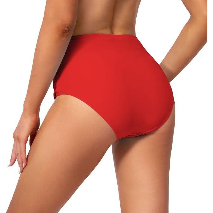 Edelqual Women's XL High Waisted Bikini Bottom Tummy Control Full Coverage