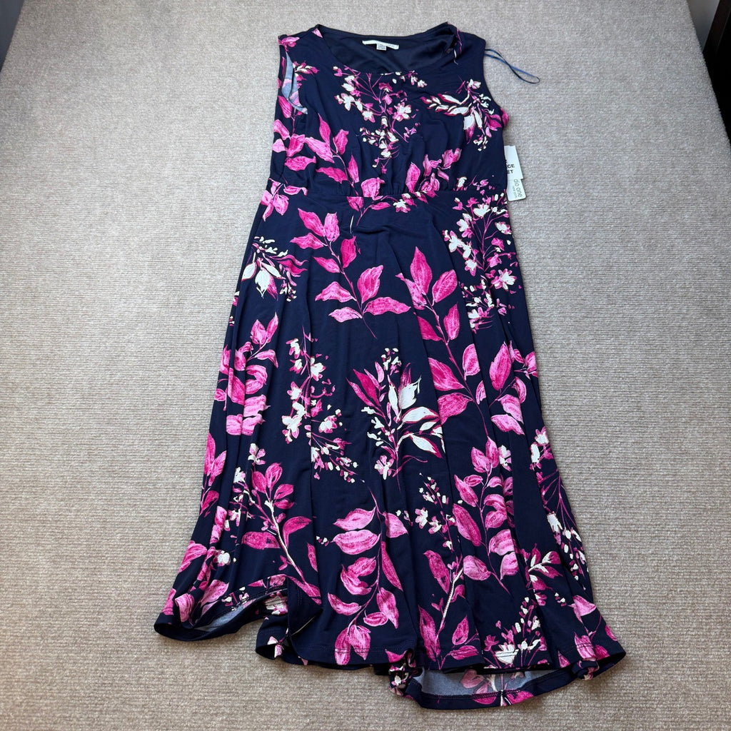 MSRP $84 Studio One Womens M Navy Pink 2 Piece Floral Jacket Dress