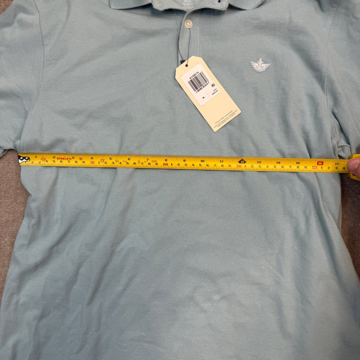 MSRP $45 Dockers Men's Sz M Blue Slim Fit Quick Dry Polo Shirt Short Sleeve