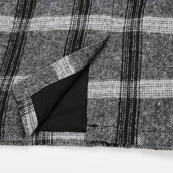 MSRP $45 IDEALSANXUN Women's Grey L Plaid Skirts for Fall Winter Knee L