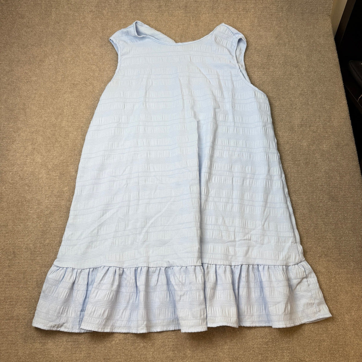 SOLY HUX Women's 3XL Ruffle Hem Sleeveless Tank Dress Round Neck Casual Smoc