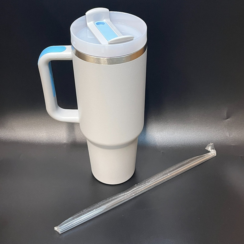 40oz Tumbler with Handle and Straw Stainless Steel Vacuum Insulated Travel Mug W
