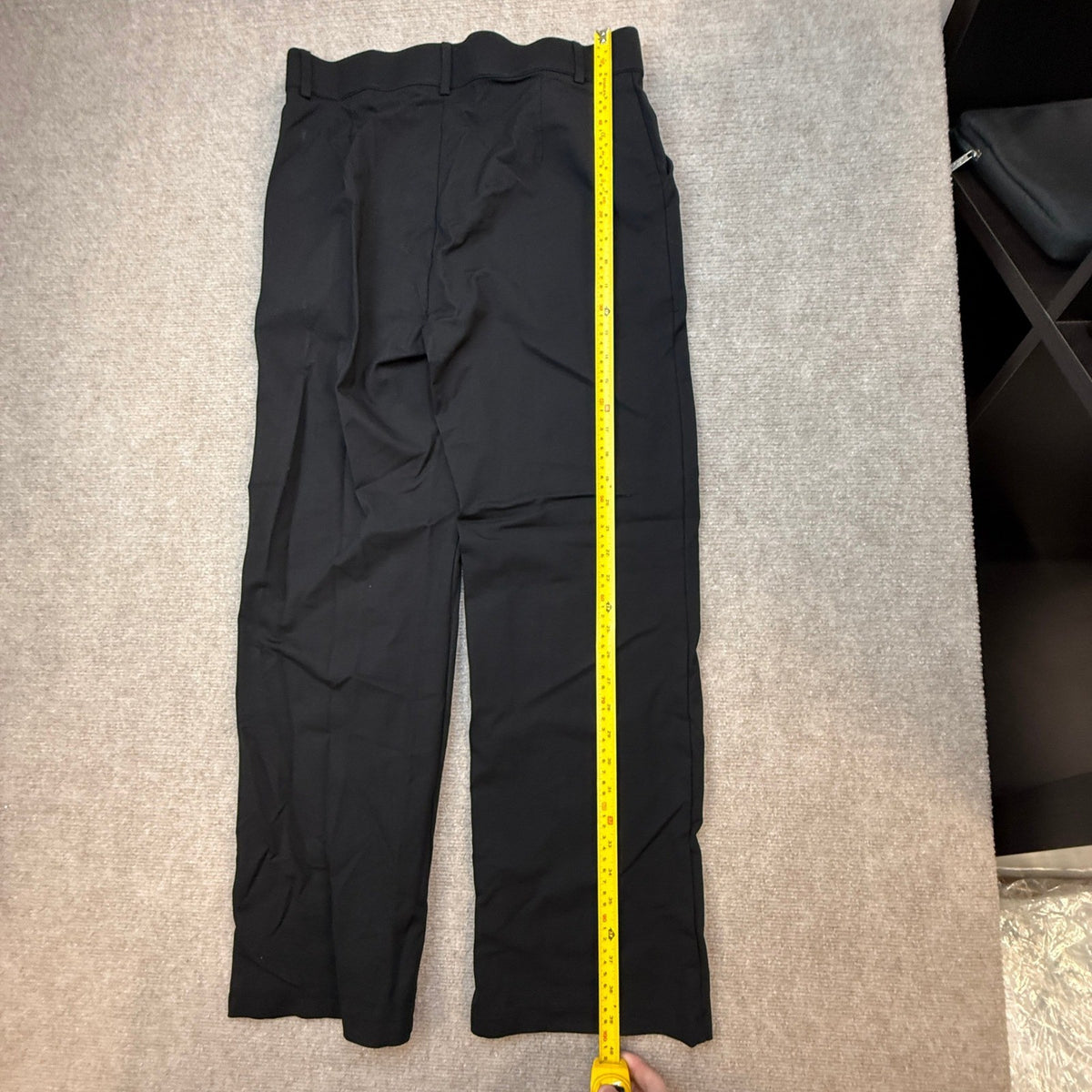 MSRP $59 FUNYYZO Women's L Black Stretchy Work Dress Pants Straight Leg Elastic