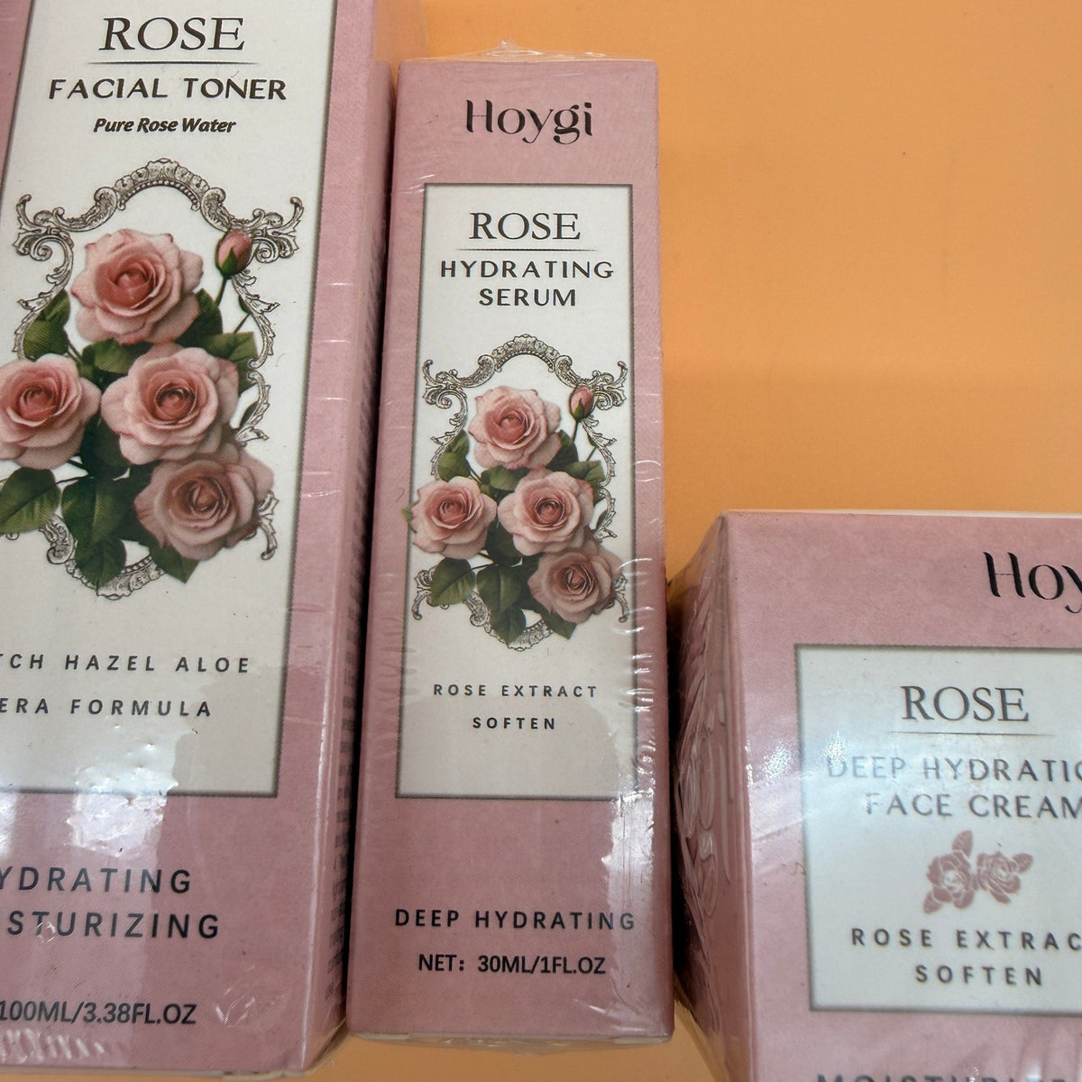 Set of 4 Hydrating Face Care Serum, Cleanser Foam, Toner, Cream, EXP 02/2027