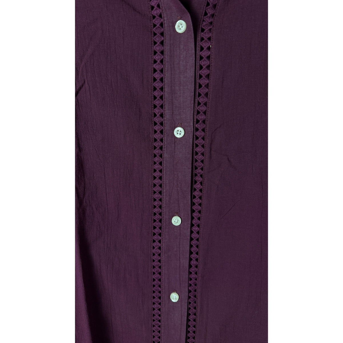 Lands' End Women's 1X (16W-18W) Swim Cover-Up Button Down Shirt Tunic Purple
