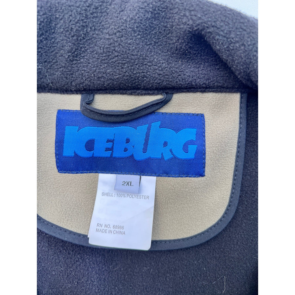 Iceburg Vest Mens Size 2XL Beige Fleece Full Zip Tech Pockets Warm