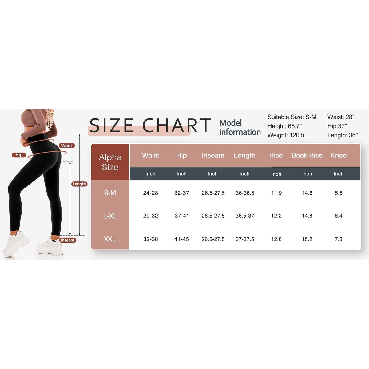 SINOPHANT Women's L-XL Black High Waisted Leggings Full Length Capri Buttery