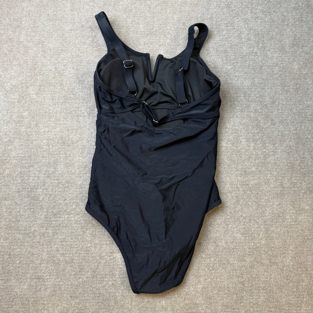 MSRP $26 Century Star Women's M Black Tummy Control One Piece Swimsuit Slimmin