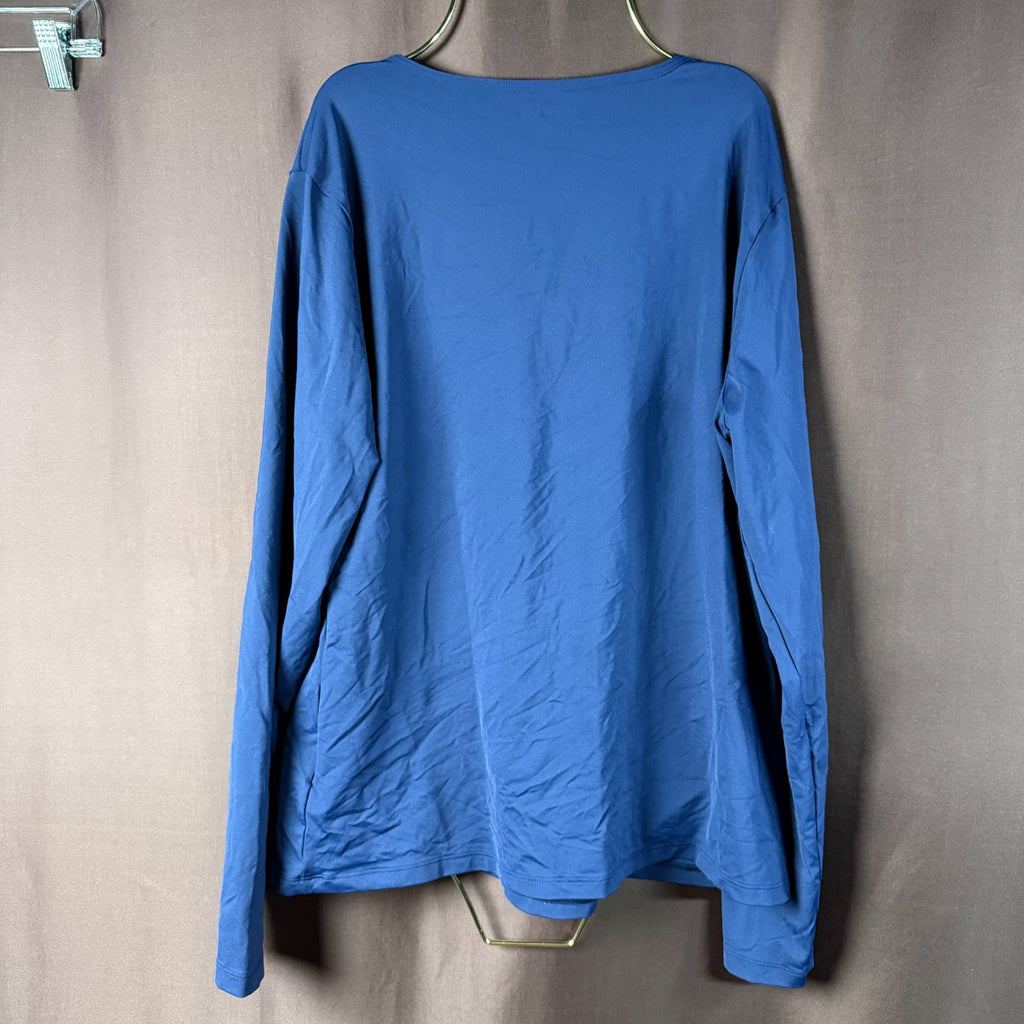 Lands' End Women's M-1X Deep Sea SunShade UPF 50 Long Sleeve Relaxed Rash Guard