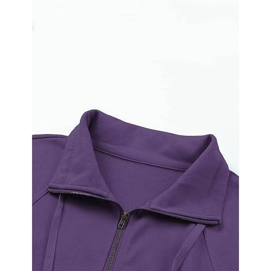 NWT Vislily Women's 5XL Purple Plus Size Sweatshirts Oversized Half Zip Pullover