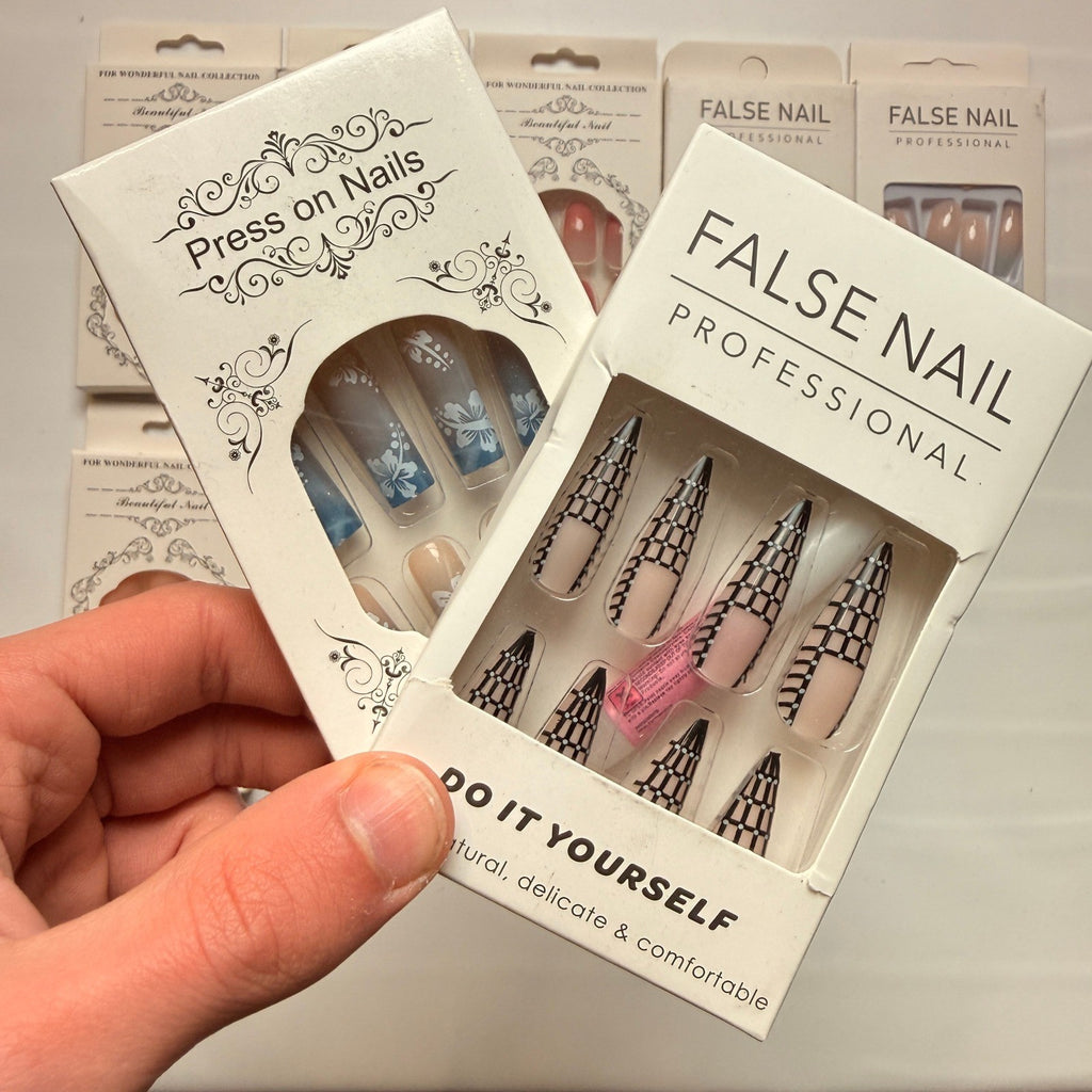 Lot of 10 Pack of 24 New False Press On Nails Assorted Designs and Colors №N35