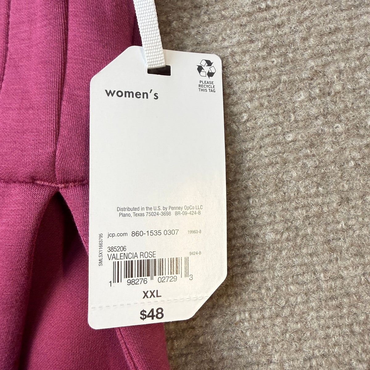 MSRP $48 Stylus Womens XXL Valencia Rose Short Sleeve Hoodie