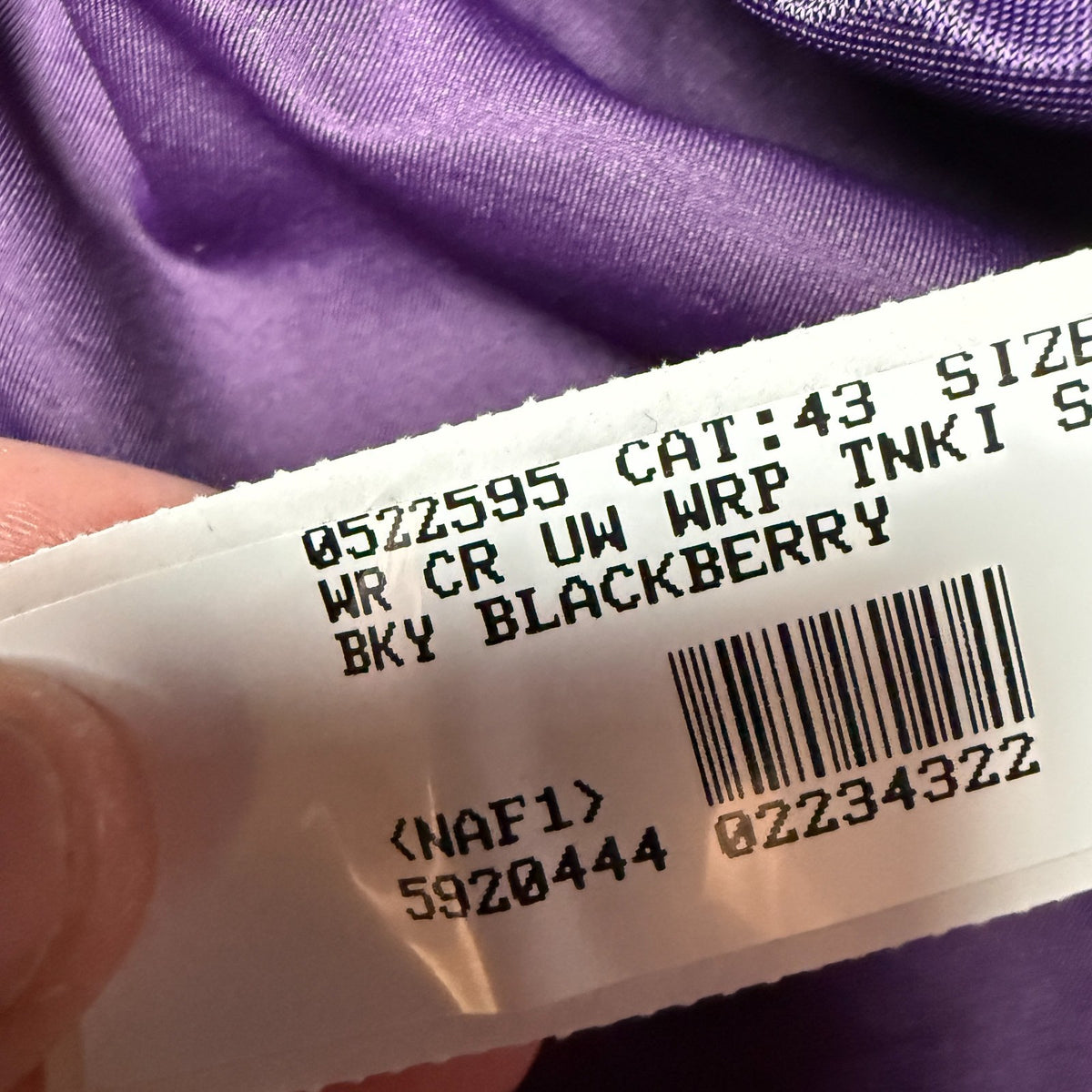 Lands' End Women's 4, 2-10 LONG Blackberry V-Neck Tankini Swimsuit Top Wrap