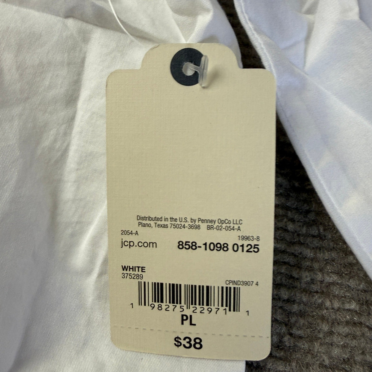 MSRP $38 St. John's Bay Womens L Petite White V Neck 3/4 Sleeve Blouse Top