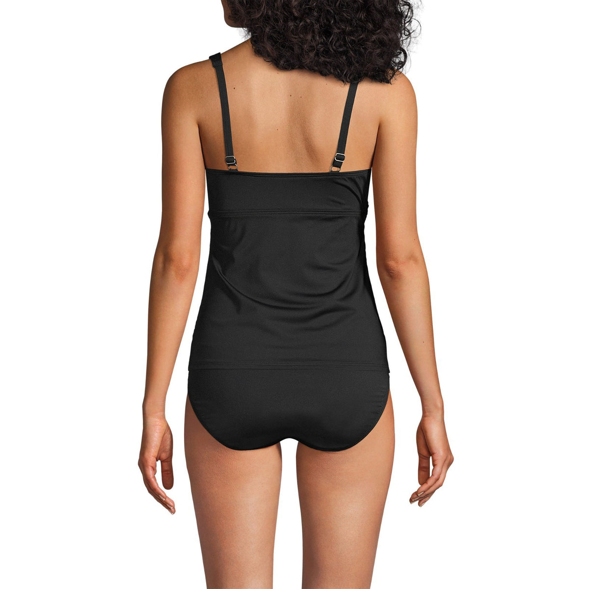 Lands' End Women's 4-10, 8D-18WDDD, 2-4 LONG V-Neck Wrap Underwire Tankini Top S