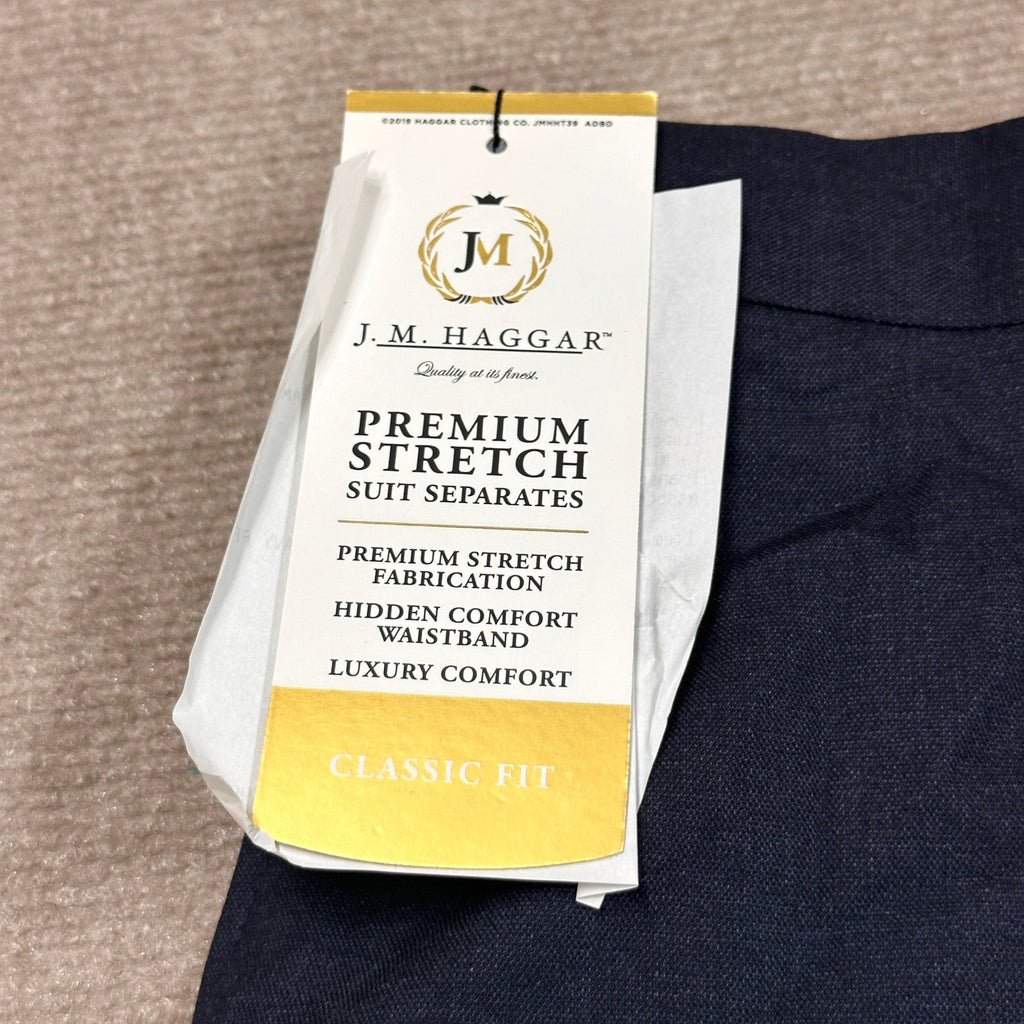 MSRP $100 J.M. Haggar HY00182 Men Classic Fit 40x29 Dark Navy Suit Pants Premium