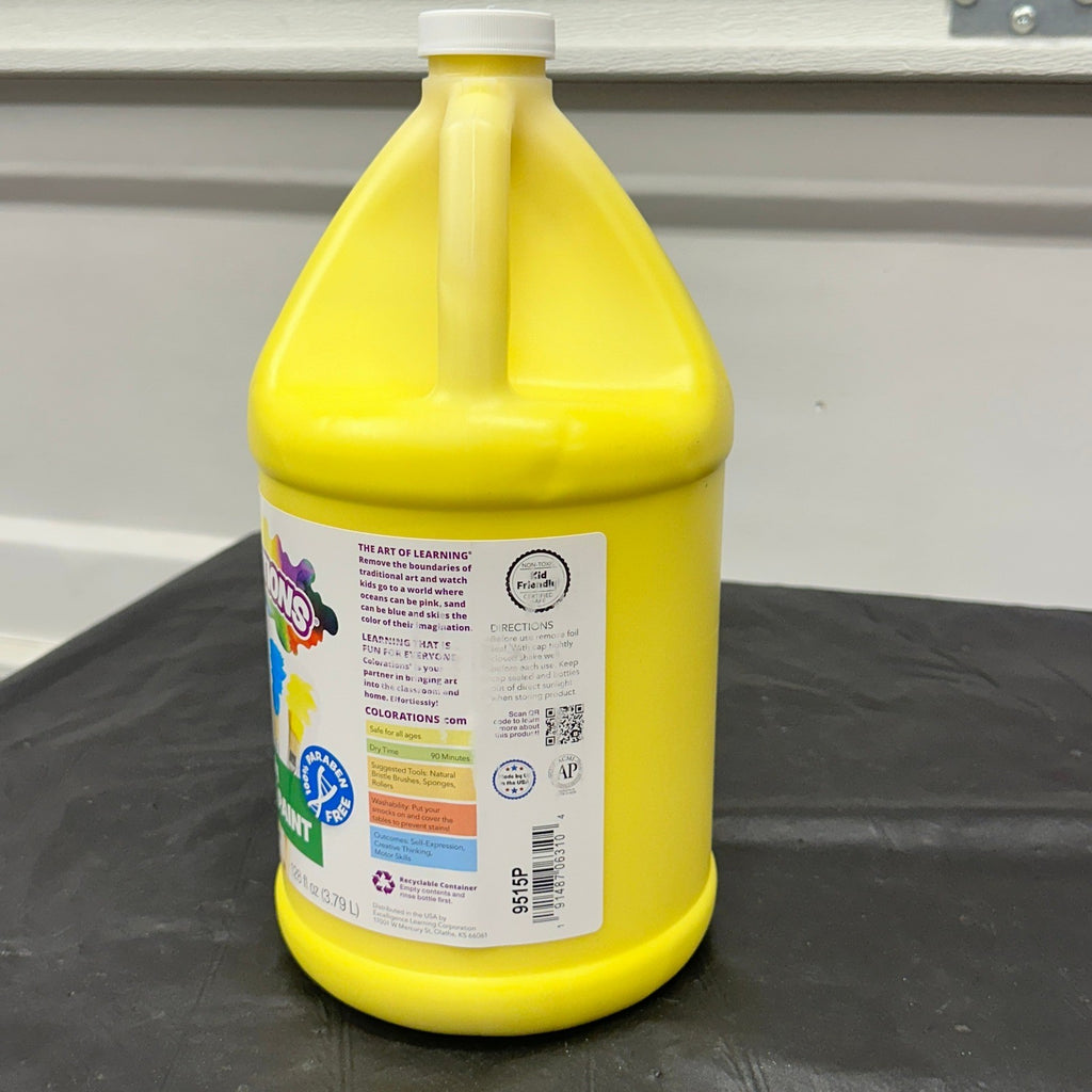 Colorations Paraben-Free Simply Tempera Paint - Yellow, 1 Gallon