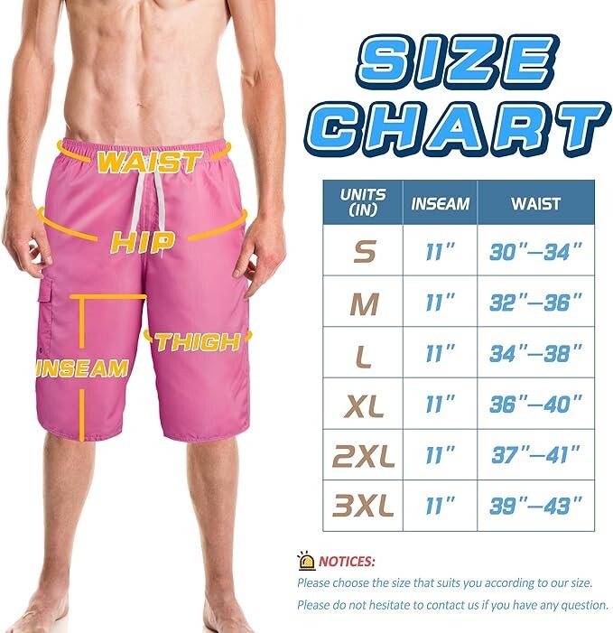 Small Mens Swim Trunks Swimming Trunks Swim Shorts Quick Dry 11 Inch with Mesh