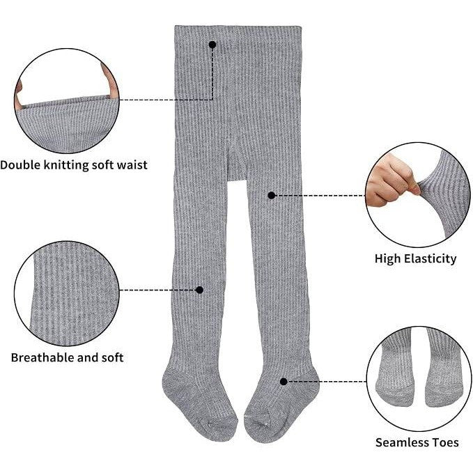 MSRP $19 GENTABY 6 Pack Girls' 1-3Y Tights Cable Knit Pantyhose Soft Cotton