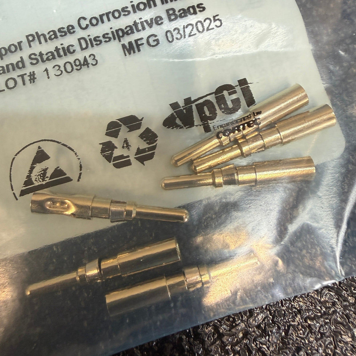 Pack of 5 Amphenol MP10B23F Crimp Machined Pin Contact Gold 10-12 AWG