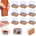 Pack of 16 Ezprotekt L-Rectangle Clear Silicone Chair Leg 1.3-1.7"L x 0.9-1.2"W