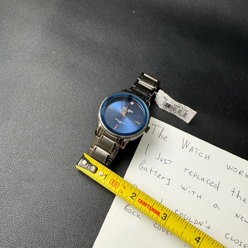 Armitron 20/5263DG Men's Diamond Blue Dial Bracelet Watch BACK NOT CLOSING New