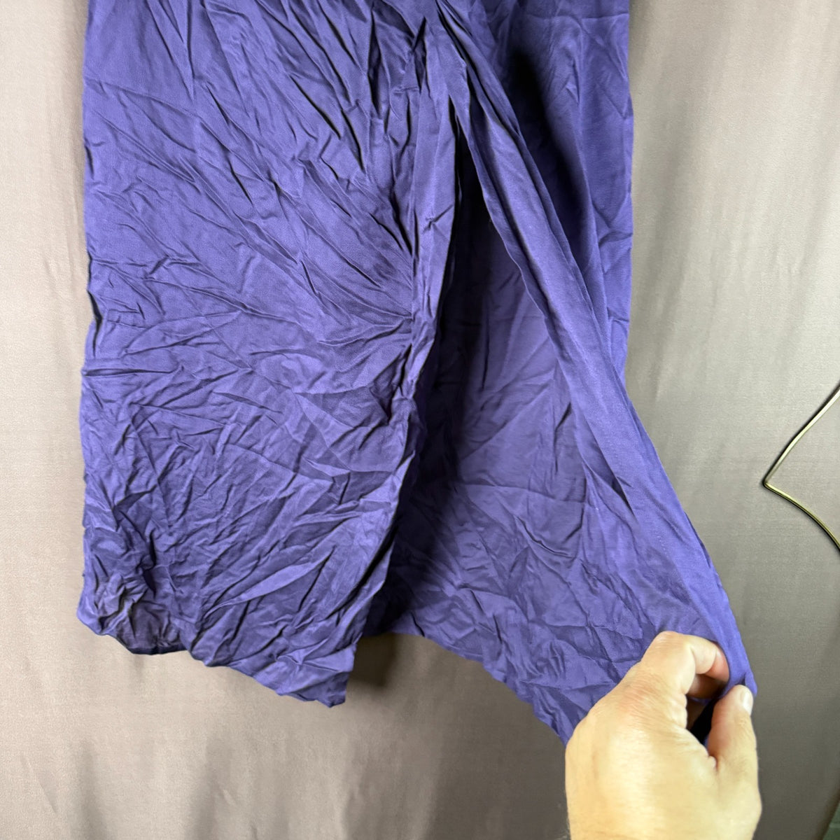Lands' End Women's 1X, L-1X LONG Blackberry Twist Front Knee Length Swim Skirt
