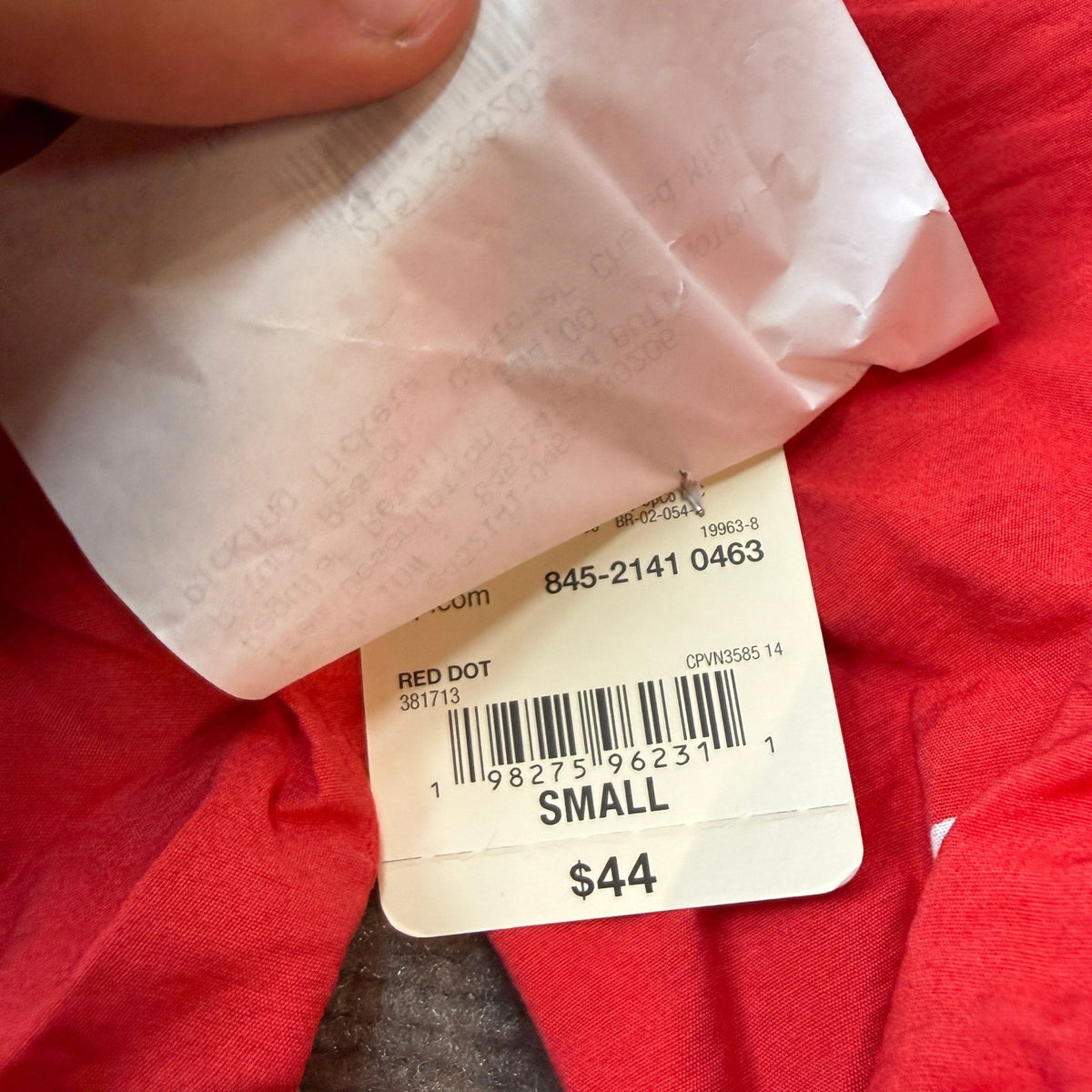 MSRP $44 St. John's Bay Womens S Red Dot Split Crew Neck 3/4 Sleeve Blouse