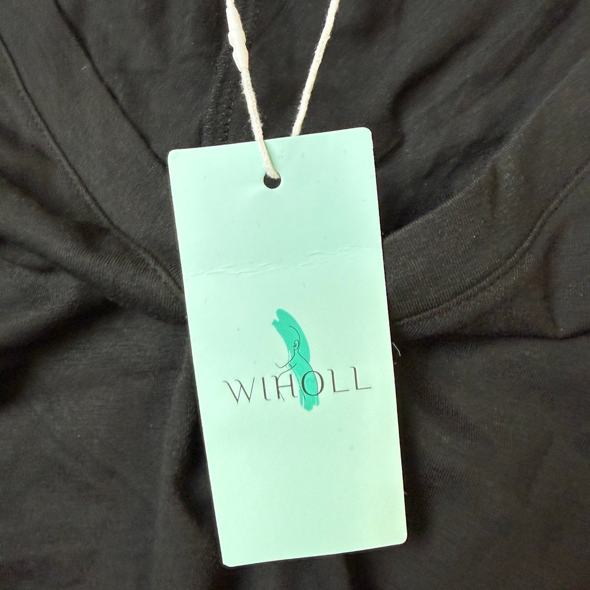 WIHOLL Women's XXL Black T-Shirt Short Sleeve V Neck Dolman Top with Side Shirr