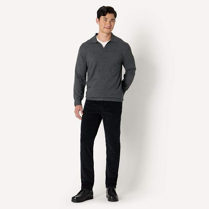 Amazon Essentials Men's 30x28 Straight Fit 5 Pocket Stretch Corduroy Pant Black